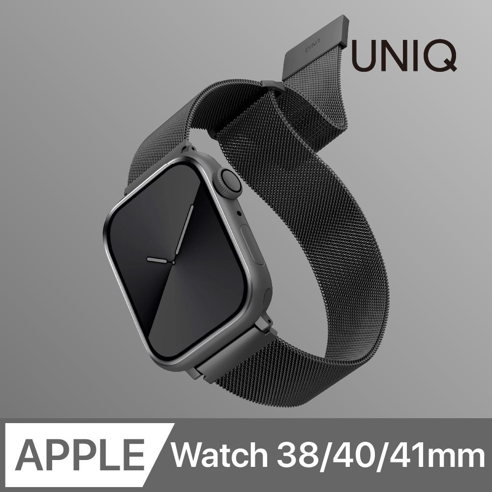 UNIQ  Dante Apple Watch 不鏽鋼米蘭磁扣錶帶 38/40/41mm 共用款 黑色