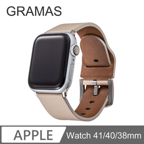 Gramas Apple Watch 38/40/41mm 義大利真皮錶帶-米