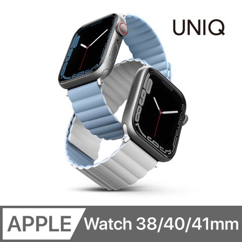 UNIQ Revix Apple Watch 雙色防水矽膠磁吸錶帶 38/40/41mm 共用款 白藍色