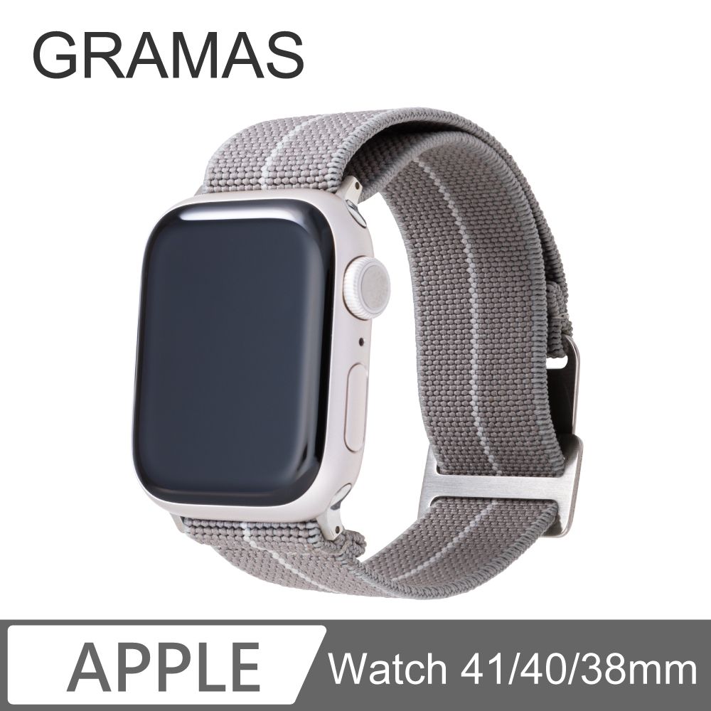 Gramas  Apple Watch 38/40/41mm 法國海軍帆布錶帶-灰