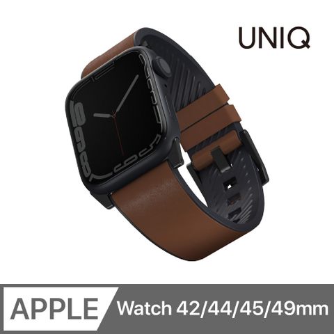 UNIQ Straden Apple Watch 防潑水皮革矽膠錶帶 42/44/45/49mm 共用款 棕色