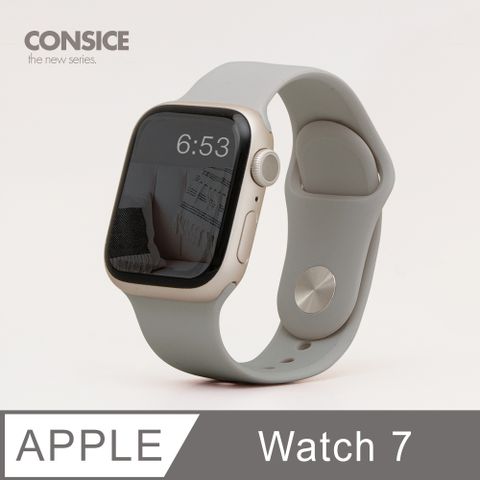 簡約舒適 ▶ Apple Watch 7 錶帶 防水矽膠 親膚 壓扣 運動 適用蘋果手錶 - 簡約灰柔軟舒適矽膠材質