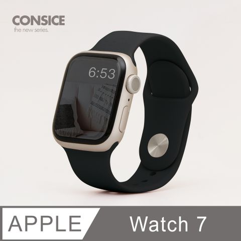 簡約舒適 ▶ Apple Watch 7 錶帶 防水矽膠 親膚 壓扣 運動 適用蘋果手錶 - 極致黑柔軟舒適矽膠材質