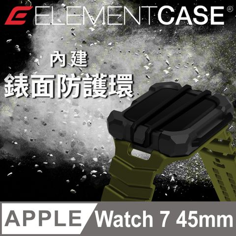 美國 Element Case Special Ops Apple Watch 7 45mm 特種行動一體型防摔殼錶帶 - 軍綠/黑色