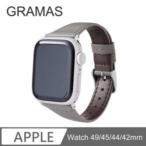 Gramas Apple Watch 42/44/45/49mm 莫蘭迪仕女真皮錶帶-灰