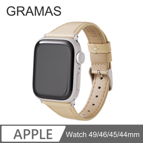 Gramas Apple Watch 42/44/45mm 莫蘭迪仕女真皮錶帶-象牙白
