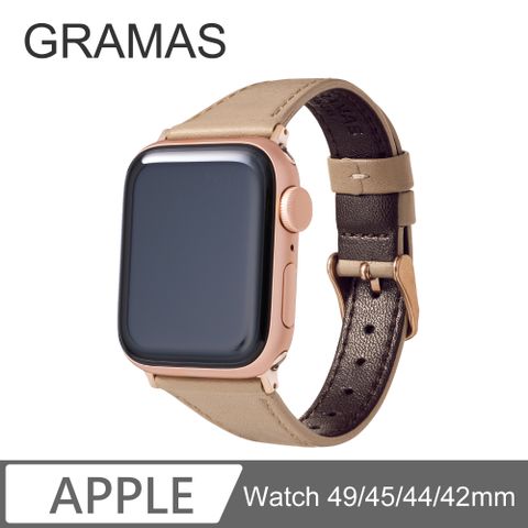 Gramas Apple Watch 42/44/45/49mm 莫蘭迪仕女真皮錶帶-卡及米