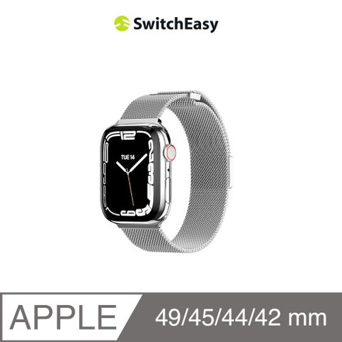魚骨牌 SwitchEasyMesh 不鏽鋼米蘭磁扣錶帶Apple Watch Ultra/9/8/7,42/44/45/49mm 銀色