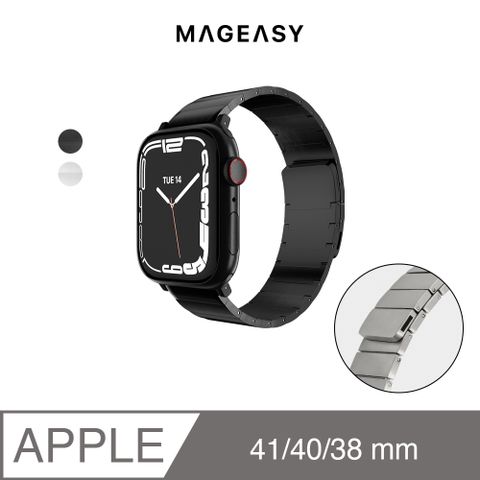 MAGEASYMaestro M 不鏽鋼磁吸鏈式錶帶Apple Watch 9/8/7,38/40/41mm 黑色