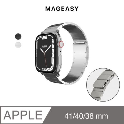 MAGEASYMaestro M 不鏽鋼磁吸鏈式錶帶Apple Watch 9/8/7,38/40/41mm 銀色