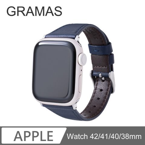 Gramas Apple Watch 38/40/41mm 莫蘭迪仕女真皮錶帶-藍
