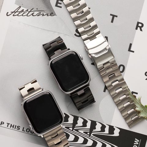 【完全計時】個性款鏤空鈦錶帶 Apple watch通用錶帶