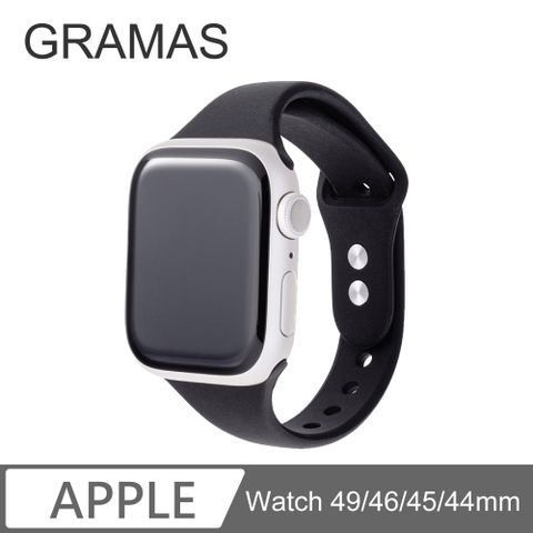 Gramas Apple Watch 42/44/45mm 矽膠雙扣錶帶-黑色