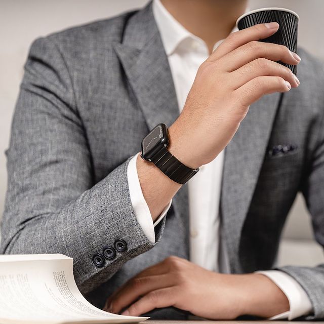 MAGEASY Apple Watch 9/8/7 38/40/41mm Maestro 不鏽鋼鏈錶帶,銀色