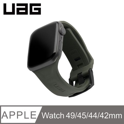 UAG Apple Watch 42/44/45/49mm 潮流矽膠錶帶-軍綠