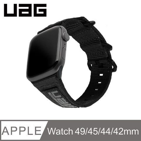 UAG Apple Watch 42/44/45/49mm Nato尼龍錶帶-極黑