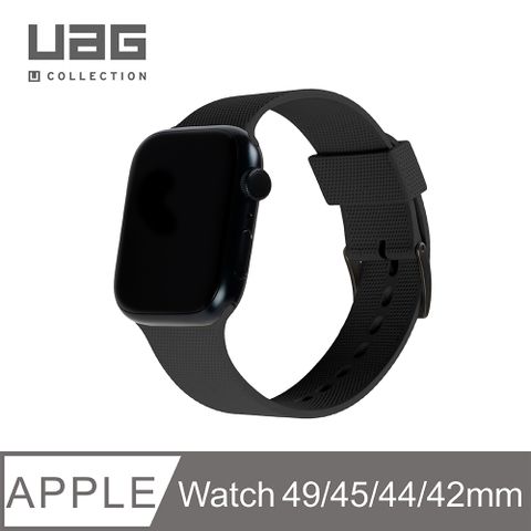 [U] Apple Watch 42/44/45/49mm 舒適矽膠錶帶V2-黑