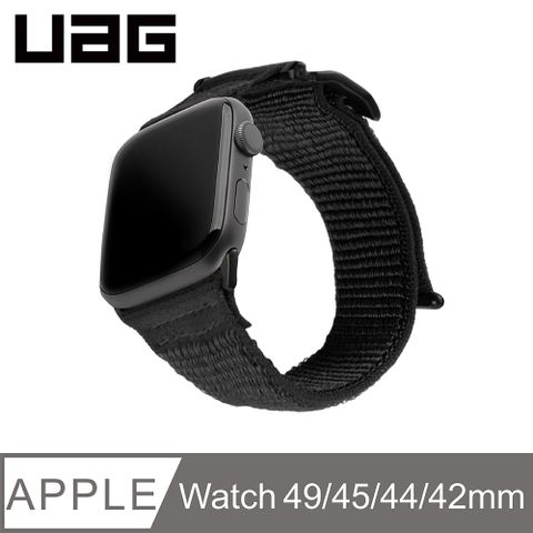 UAG Apple Watch 42/44/45/49mm 時尚尼龍錶帶V2-極黑