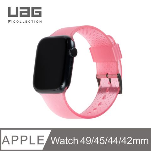 [U] Apple Watch 42/44/45/49mm 時尚亮透錶帶-透粉