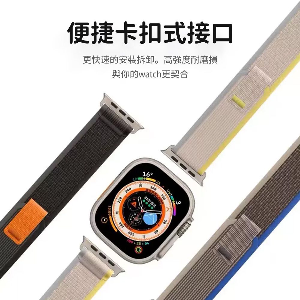 OMG Apple Watch Ultra2/S9/S8/S7 野徑回環式尼龍編織錶帶 運動錶帶(44/45/49mm)