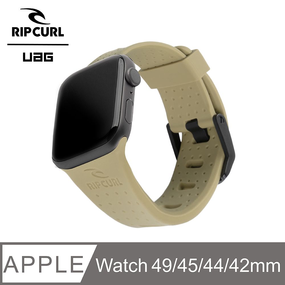 UAG  X RIP CURL Apple Watch 42/44/45/49mm 舒適矽膠運動錶帶-越野沙