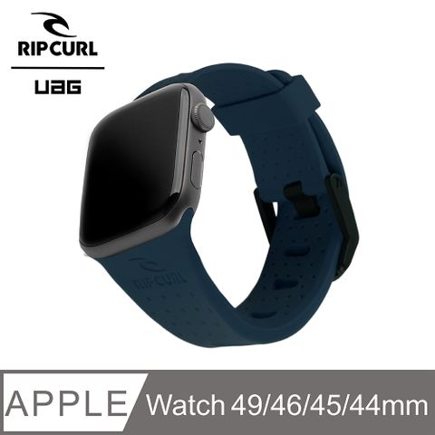 UAG X RIP CURL Apple Watch 42/44/45/46/49mm 舒適矽膠運動錶帶-海軍藍