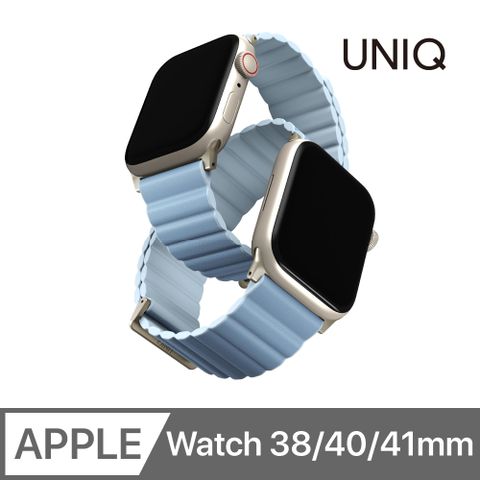 UNIQ Revix Apple Watch 雙色矽膠真皮錶帶 38/40/41mm 共用款 北極藍/寶寶藍