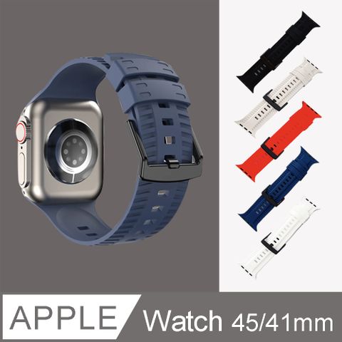 Apple watch Series 9 魚骨輪胎紋 矽膠運動錶帶45/41mm