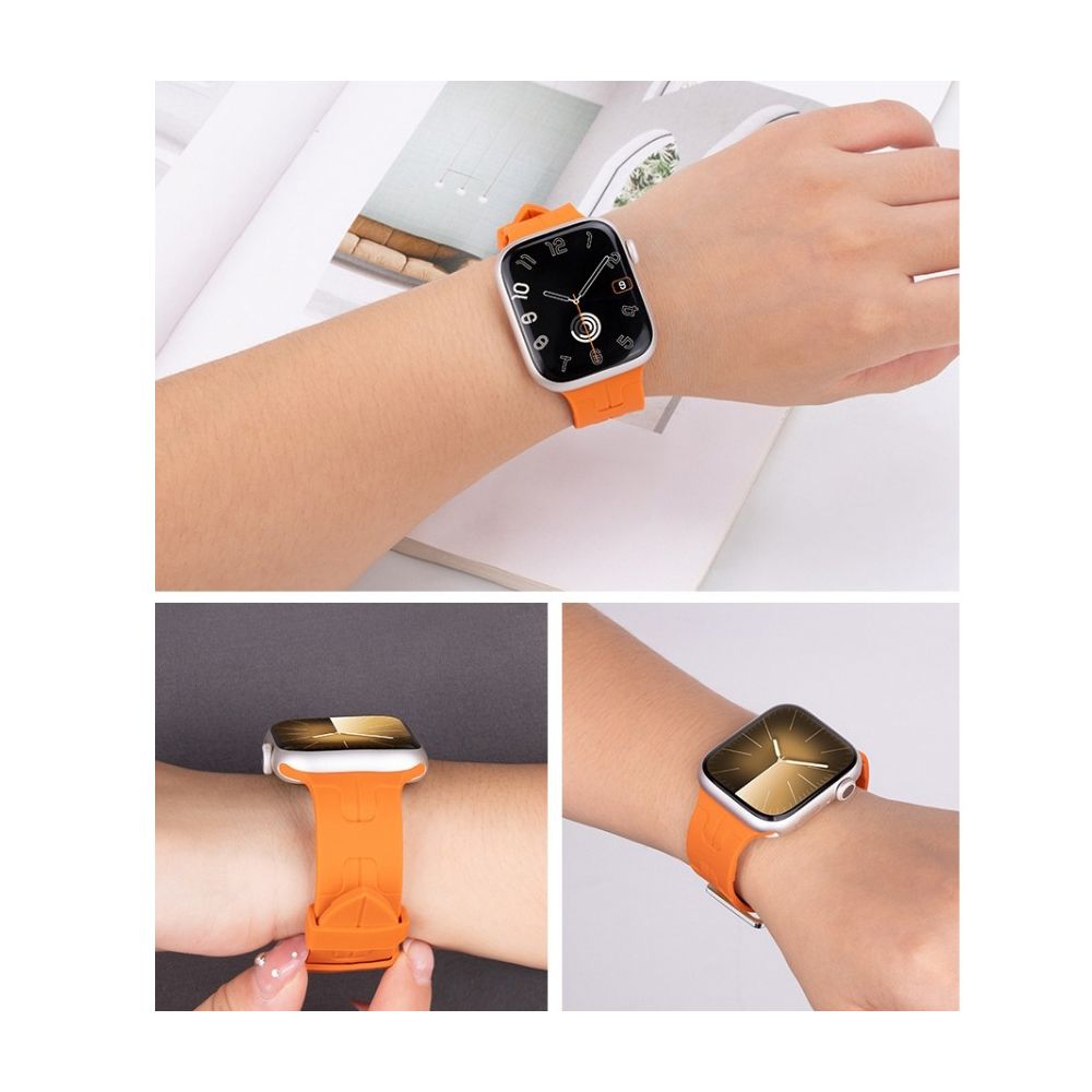 JDTECH H紋防水矽膠運動錶帶 Apple Watch S9/8/7/5/SE/Ultra2/Ultra通用 智慧手錶替換腕帶 柔軟舒適手錶帶