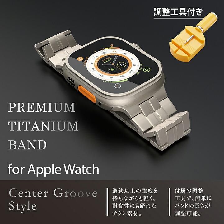 ELECOM Apple Watch 49/45/44/42mm用鈦金屬錶帶-銀- PChome 24h購物