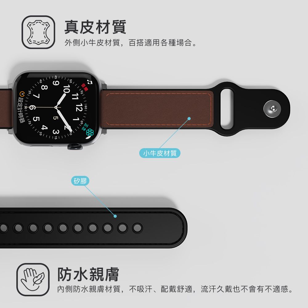 JTL EGEND Apple Watch series(42/44/45/49mm) Sheer真皮防潑水錶帶