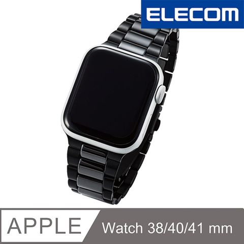 ELECOM Apple Watch 40/38mm陶瓷錶帶-黑