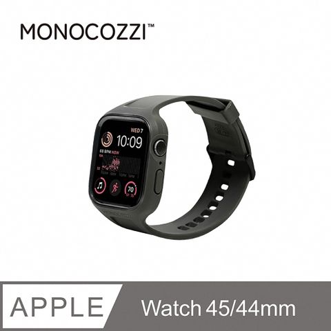 MONOCOZZI Apple Watch一體式矽膠錶框錶帶44/45mm-黑