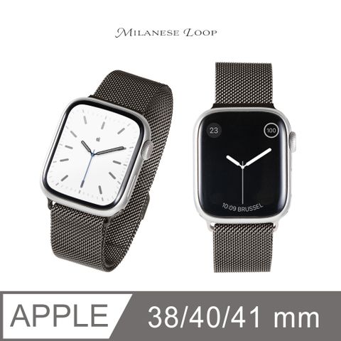Apple Watch 錶帶 米蘭磁吸錶帶 蘋果手錶適用 38/40/41mm - 石墨灰經典義大利米蘭風格錶帶