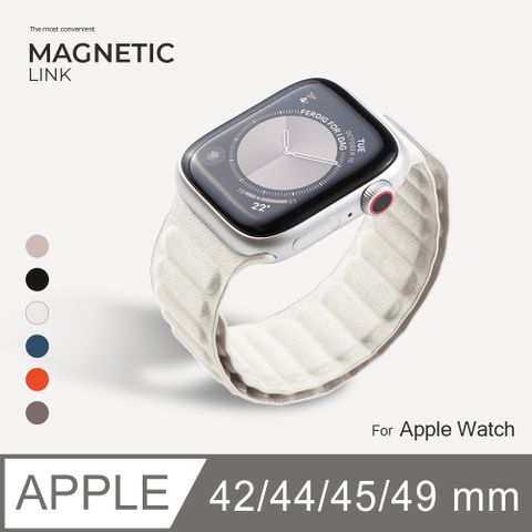 Apple Watch 錶帶 磁性鏈紋 手錶錶帶 適用蘋果手錶 42/44/45/49mm - 星光色