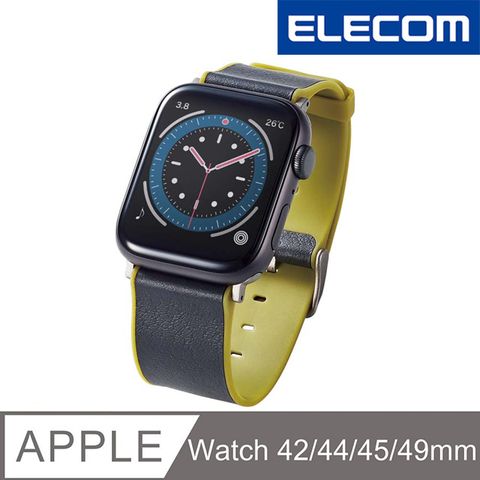 ELECOM Apple Watch 45/44/42mm MINIO錶帶-燻黑橄欖綠