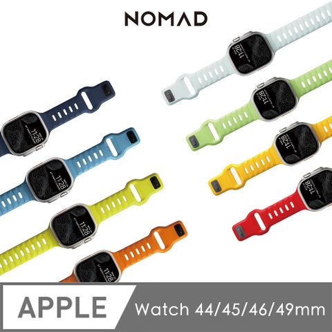 NOMAD 美國 Apple Watch專用運動風FKM橡膠錶帶49/46/45/44mm(1-10代 & SE & Ultra1-2 適用) S10 42mm不適用