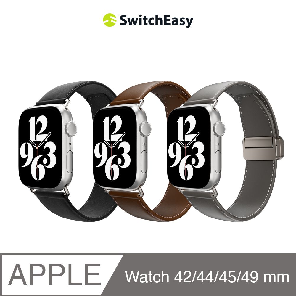 SwitchEasy 魚骨牌 Apple Watch Ultra/9/8/7 42/44/45/49mm Classic 真皮錶帶