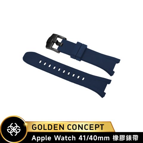 Golden Concept Apple Watch 藍橡膠錶帶/黑錶扣 (41/40mm) ST-41-RB-BL-BK