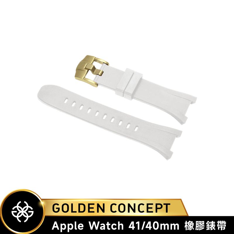 Golden Concept Apple Watch 白橡膠錶帶/金錶扣 (41/40mm) K008-19-56