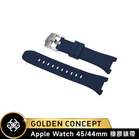 Golden Concept Apple Watch 藍橡膠錶帶/銀錶扣 (45/44mm) ST-45-RB-BL-S