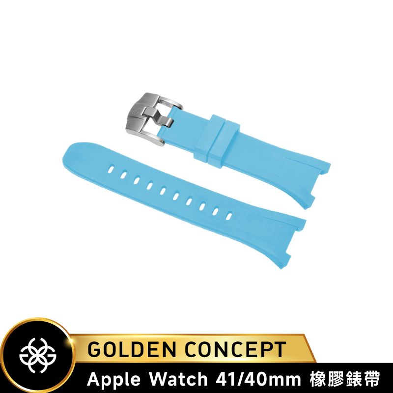 Golden Concept Apple Watch 天峰藍橡膠錶帶/銀錶扣 (41/40mm)  ST-41-RB-SB-SL