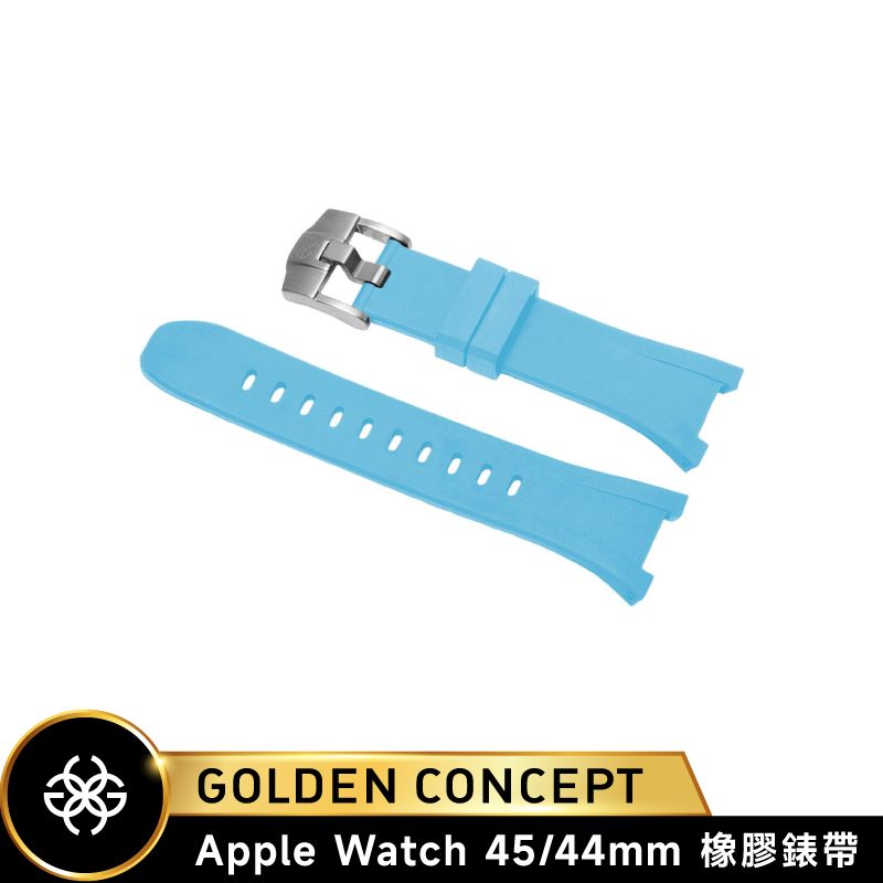 Golden Concept Apple Watch 天峰藍橡膠錶帶/銀錶扣 (45/44mm)  ST-45-RB-SB-SL