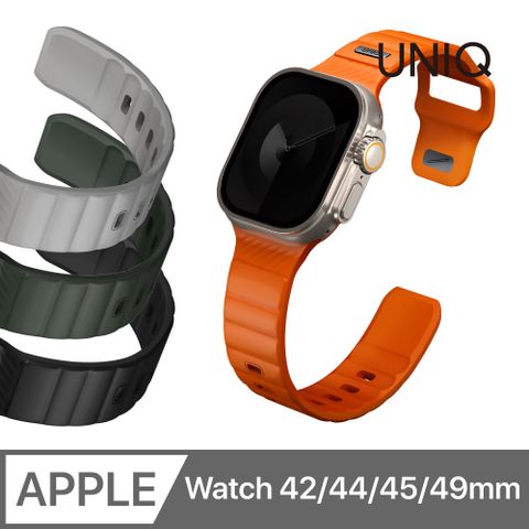 UNIQ Apple Watch 42/44/45/49mm 共用款Stride 防水FKM橡膠不鏽鋼高質感錶帶