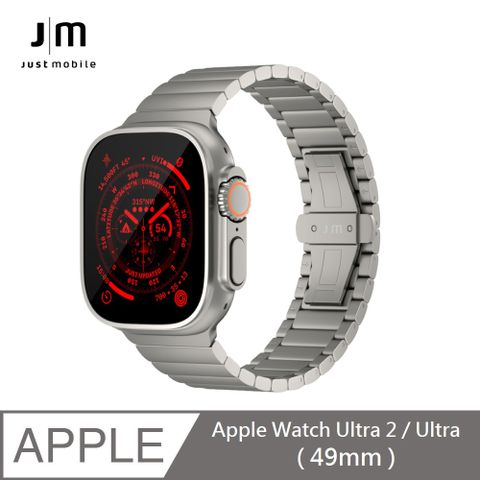 Just Mobile Apple Watch Ultra 2/Ultra 49mm 鈦合金耐磨防水按壓式錶帶(仕紳款)