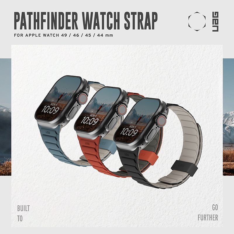 PATHFINDER WATCH STRAPFOR APPLE WATCH 49  46  4  44 mm 10:09MON 510:09MON 510:09BUILTTOGOFURTHER