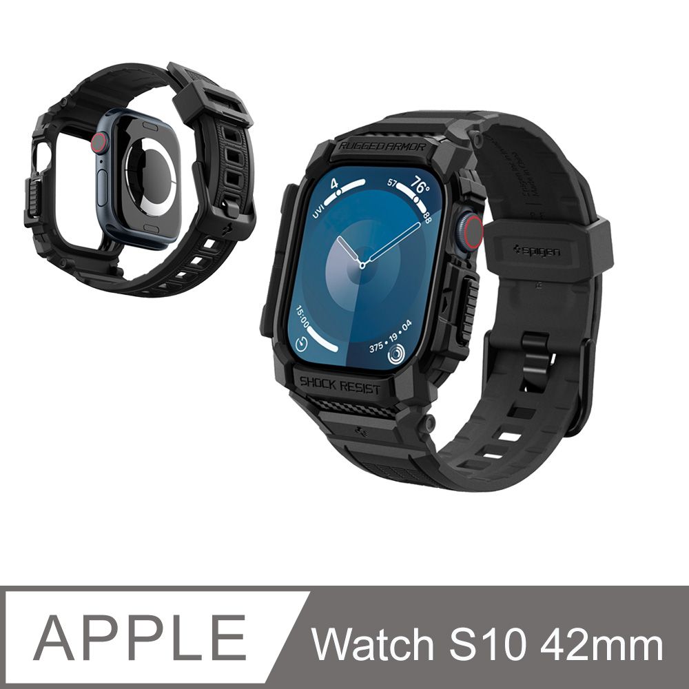 spigen Apple Watch 10 (42mm) Rugged Armor Pro-防摔保護殼專業版(錶帶一體成型)