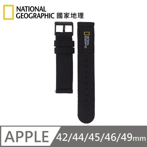 National Geographic 國家地理 Apple Watch Nato Strap 尼龍錶帶 適用 42/44/45/46/49mm - 黑色