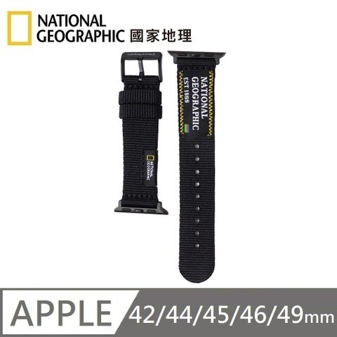 National Geographic 國家地理 Apple Watch Nato Slim Strap 潮流錶帶 適用 42/44/45/46/49mm - 黑色