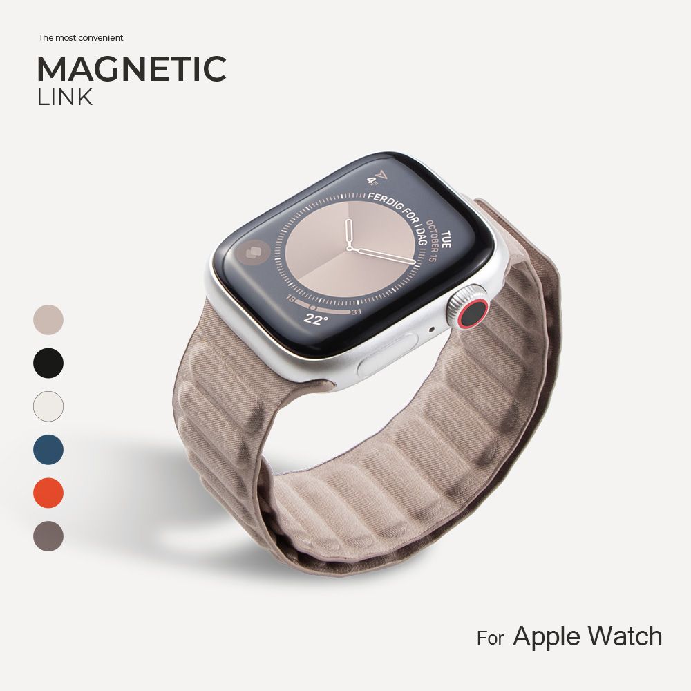  Apple Watch 錶帶 S10/9/8/7/6/5/4/3/2/1/SE系列/Ultra系列 磁性鏈紋 手錶錶帶